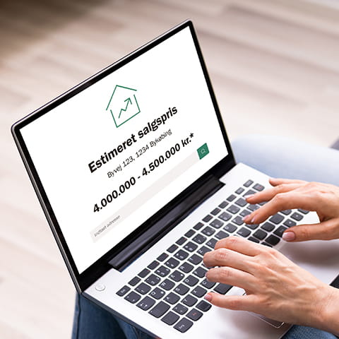 Boligprisberegner på desktop